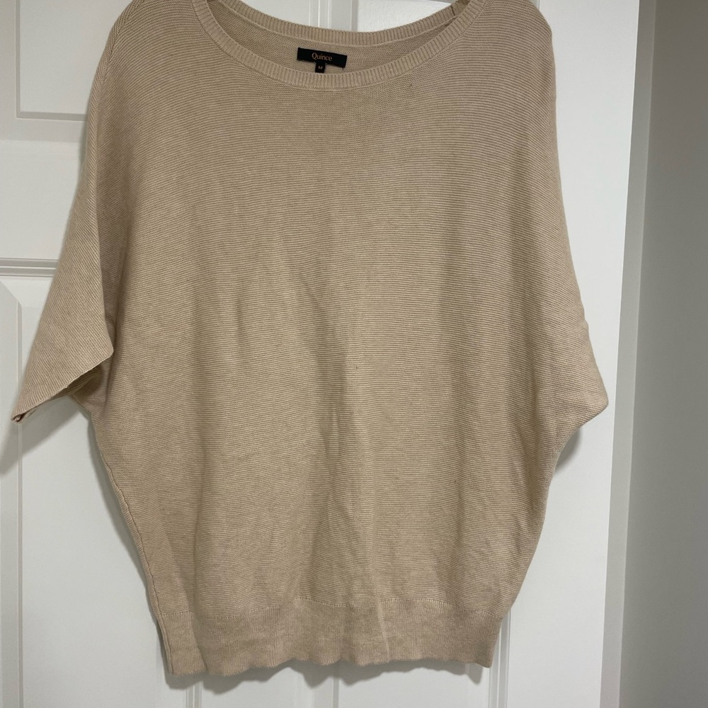 Quince Light Tan Knit Top